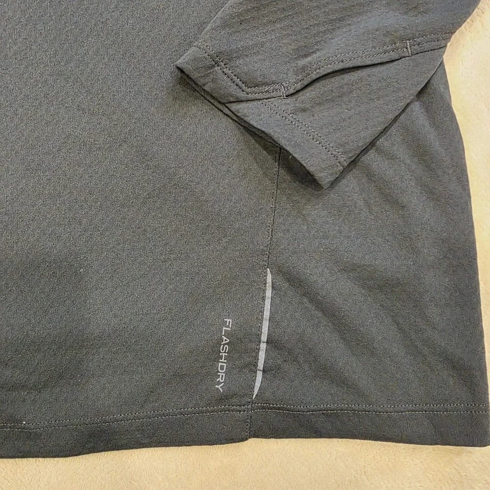 The North Face Mens XL Gray Black FlashDry 1/2 Zip Pullover Running Jacket Top